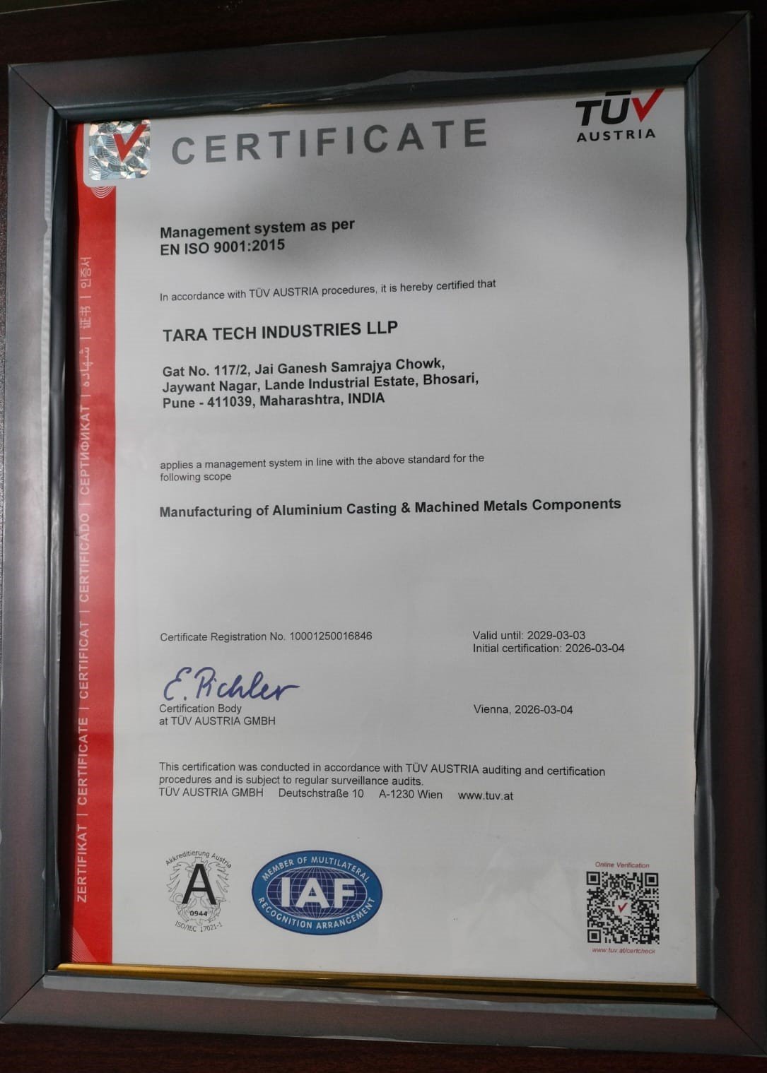 ISO 9001:2015 Certificate